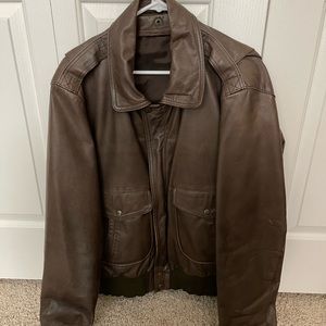 Custom ALL leather hand made, hand stitched, flight jacket.  Never worn.